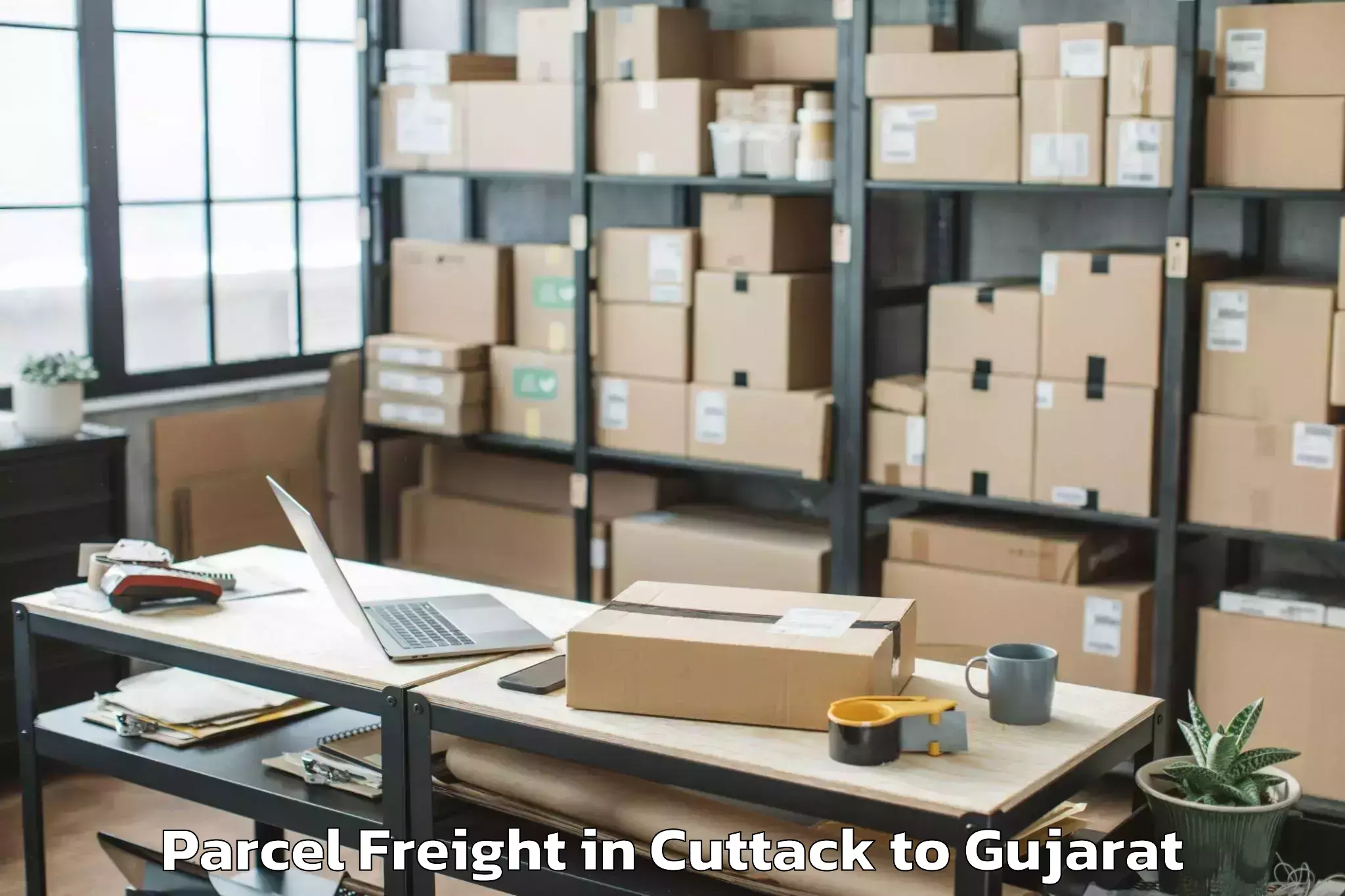 Book Cuttack to Khambhaliya Parcel Freight